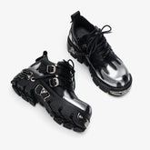 Carved Vintage Rock Shoes 2022 New Dark  Leather Shoes-BS00998-Veeddydropshipping